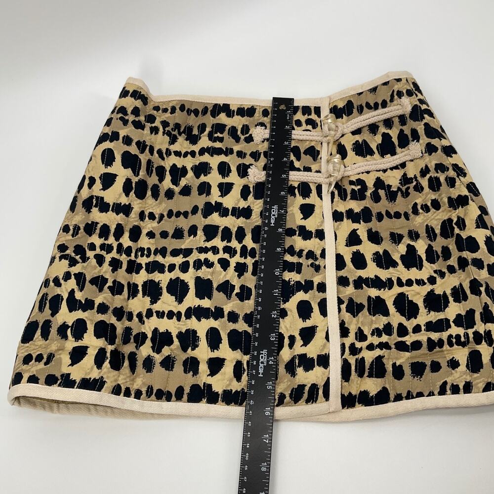 Rachel Antonoff Skirt M Leopard Print Wrap Mini Toggle Front Lined Mob Wife NEW - Picture 15 of 15
